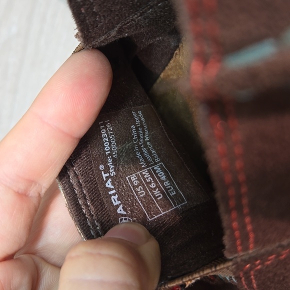 Ariat Womens Aztec Loafer Leather Slip on shoes sz 9B - Picture 10 of 11